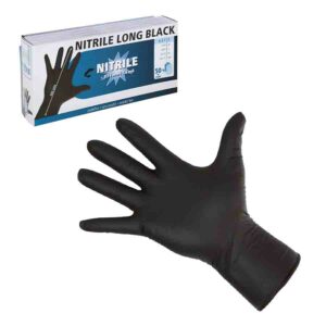 GUANTI MONOUSO NITRILE TOP LONG BLACK 30 CM (50 PZ)
