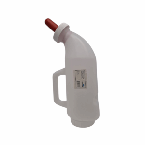 BOTTIGLIA PER ALLATTAMENTO VITELLI 2L CURVA CON TETTARELLA ROSSA “BA-FEED”