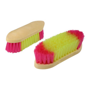 SPAZZOLA PER CAVALLO ROSA E GIALLA